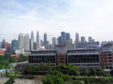 Widok na centrum Kuala Lumpur z mojego balkonu
